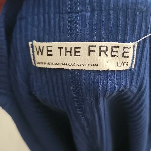 NWT..WE THE FREE Blue Ribbed Tank Top SIZE LARGE. New With Tags - Picture 5 of 5